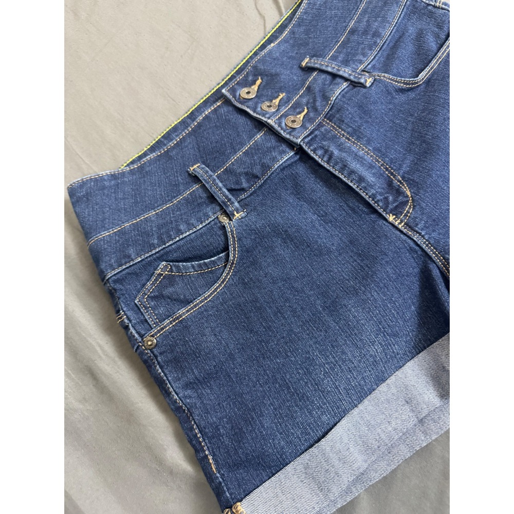 G by GUESS Womens High Waisted Cuffed Denim Shorts Dark Wash Blue Size 29 R60D08 - Picture 14 of 16